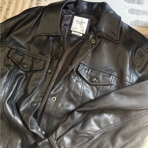 Abercrombie & Fitch Black Faux Leather Jacket